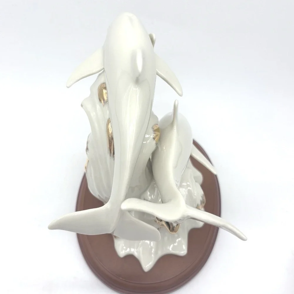 Vintage 1995 Lenox‎ Between Sea And Sky Dolphin Fine Porcelain Gold Accents